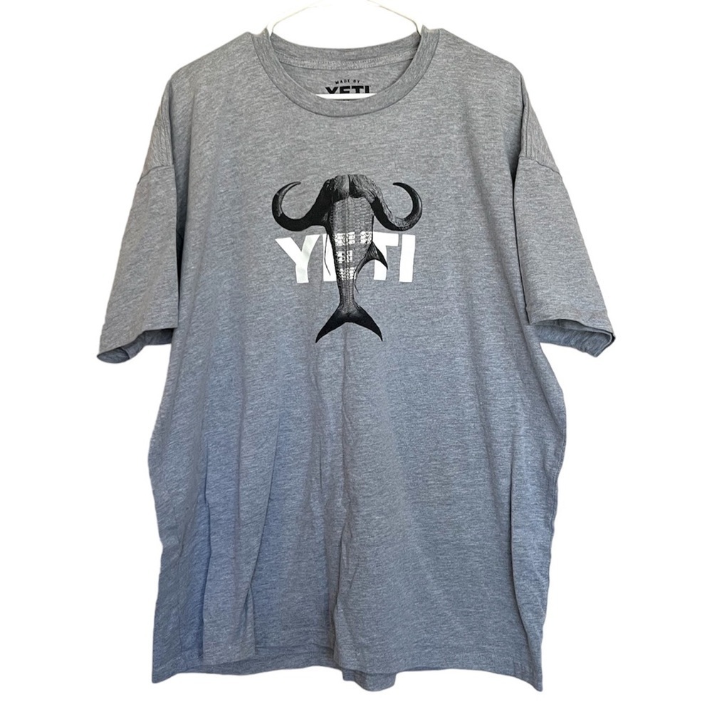 YETI Men's Coat Of Arms Short Sleeve Gray T-Shirt
